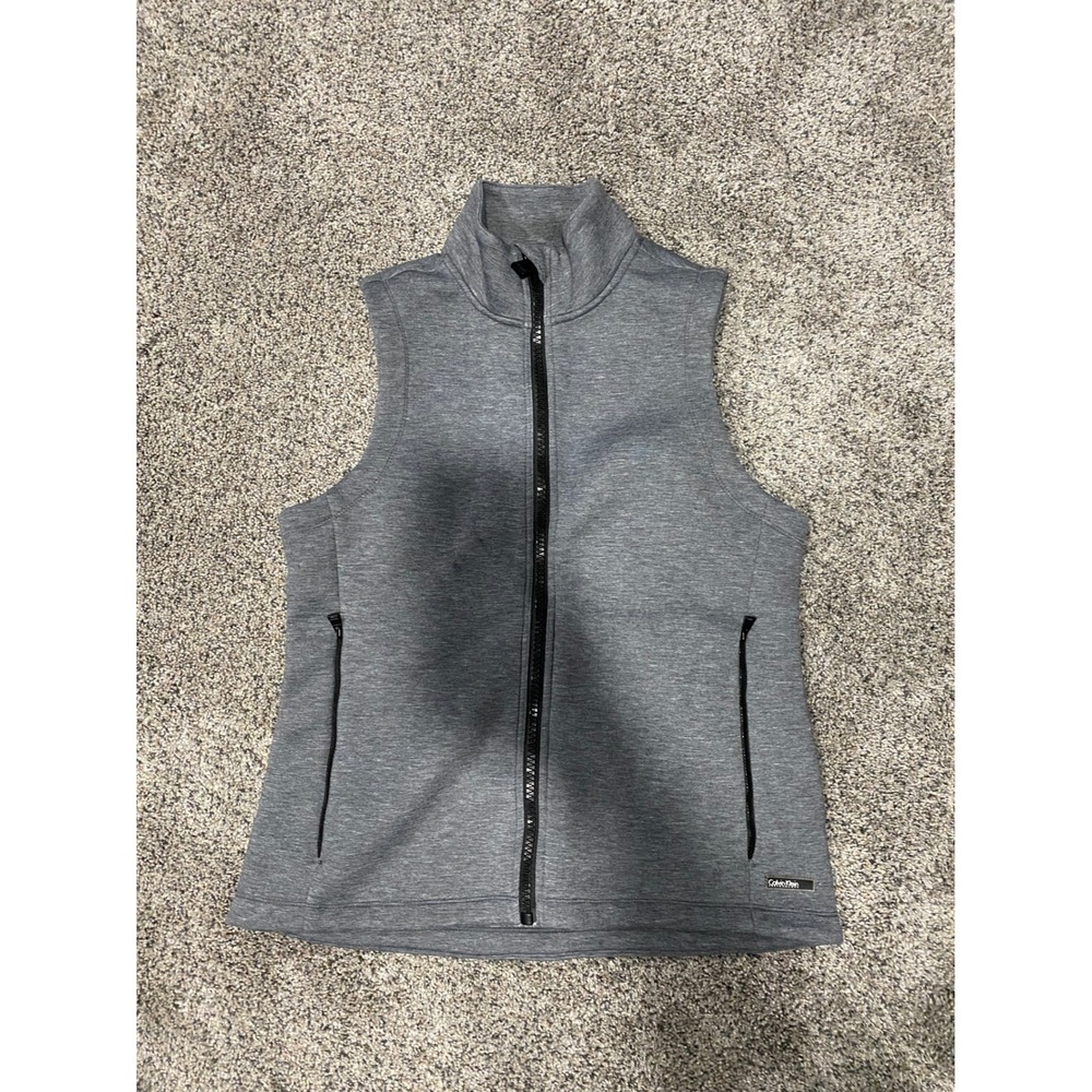 Calvin Klein‎ Performance Mens Gray Full Zip Quick Dry Athletic Vest Size M